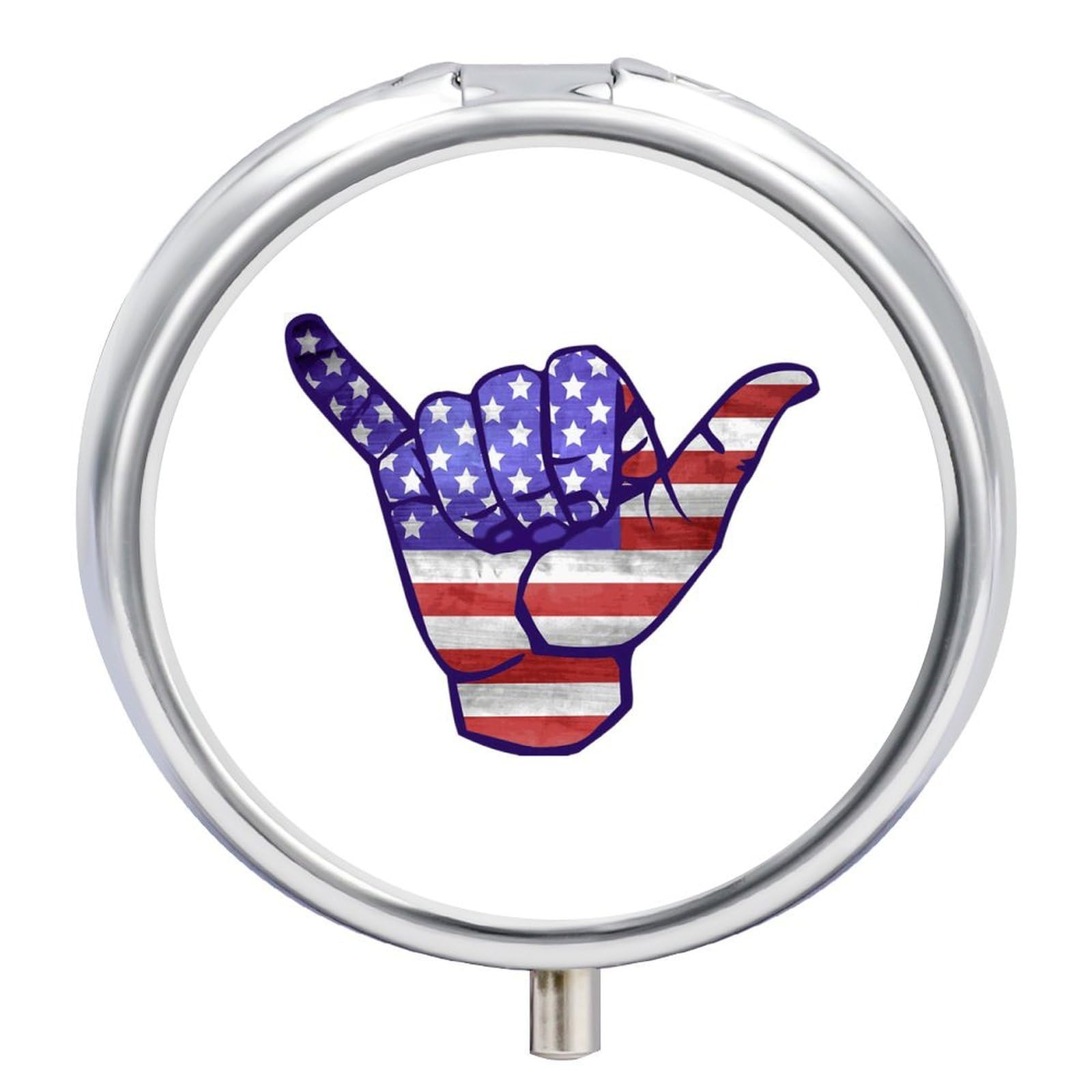 Shaka U.S. Portable Pill Organizer Box Round Mini Pocket Medicine Case Container Travel