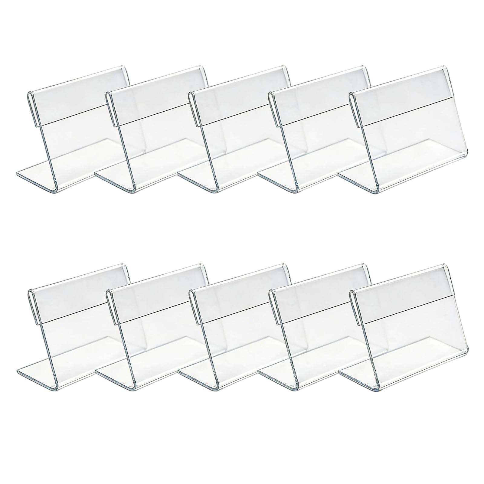 ASTRQLE 10 Pcs Mini Acrylic Sign Display Stands Clear Card Holder Small Price Name Tag Label Stand for Office Supermarket Hotel Retail Shop 4 x 6 cm
