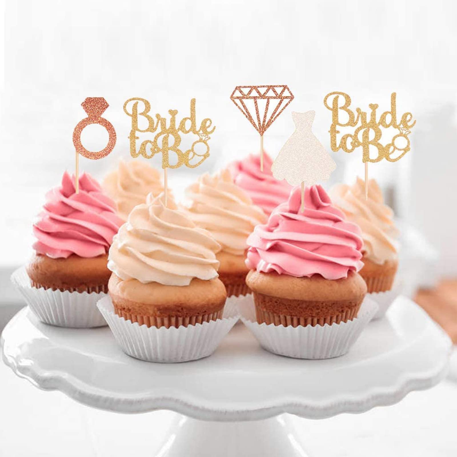 24 Topper per cupcake nuziali, cartello per torta con tazza di