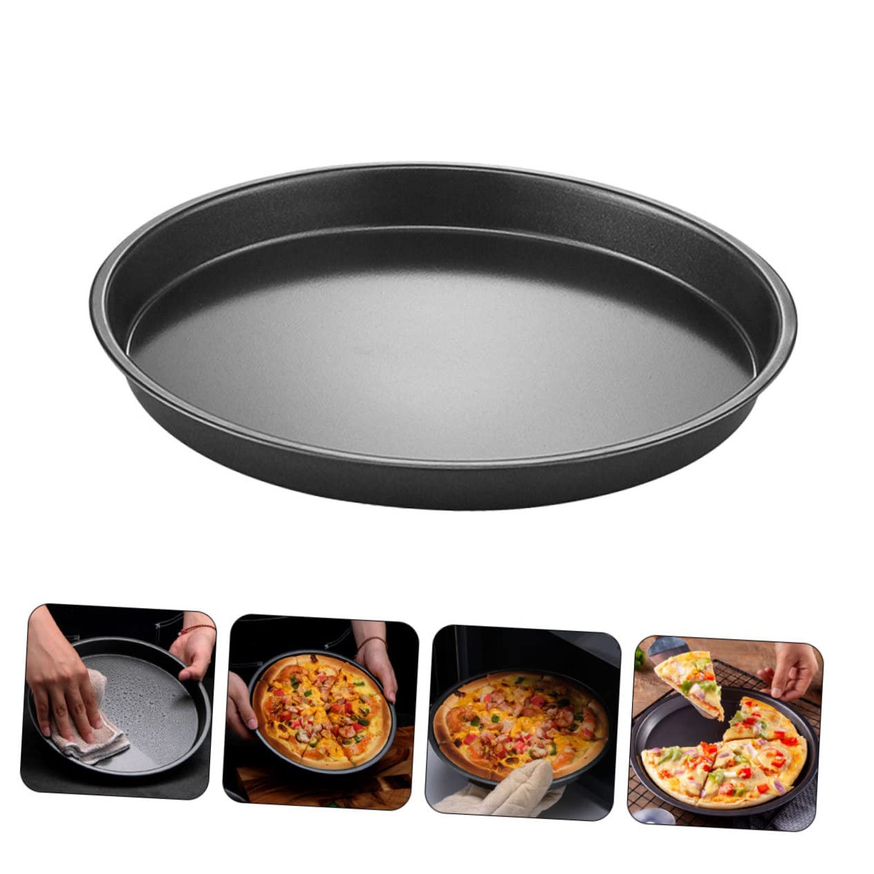 Bandeja De Hornear Pizza Antiadherente De Para Hornear Pizzas Pasteles y Pancakes Uso Familiar y Profesional