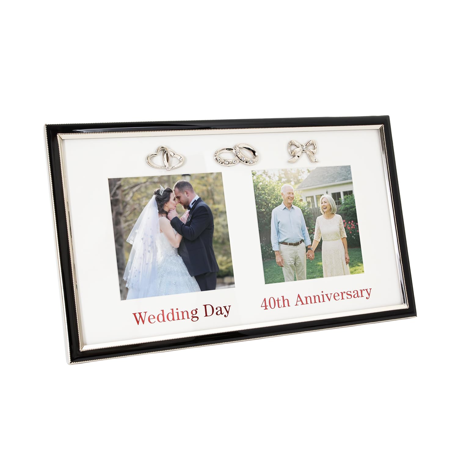 Happy Homewares 40Th Anniversary & Wedding Frame With Silver & Black Icons from B&Q