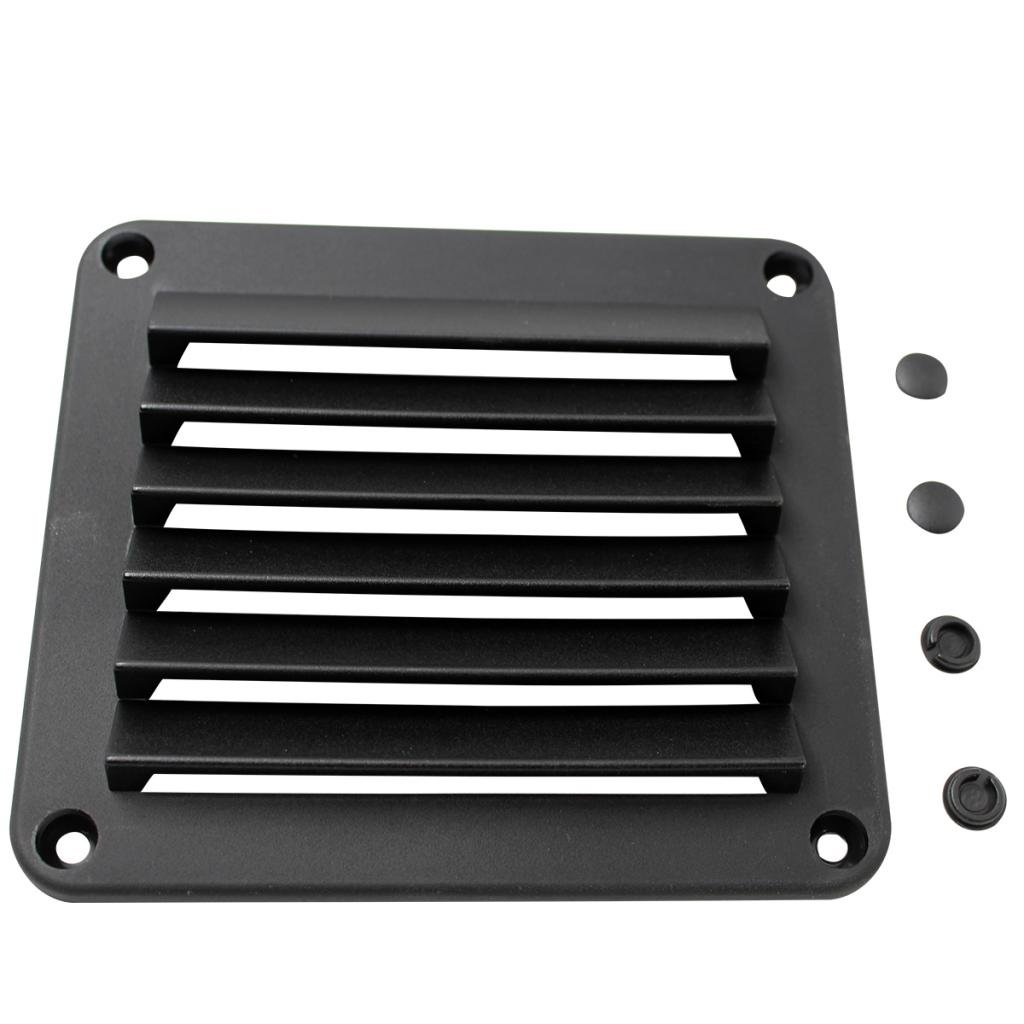 Juego de 3 rejillas de ventilación de plástico ABS negro de 5-1/2 x 4-7/8 pulgadas para barco