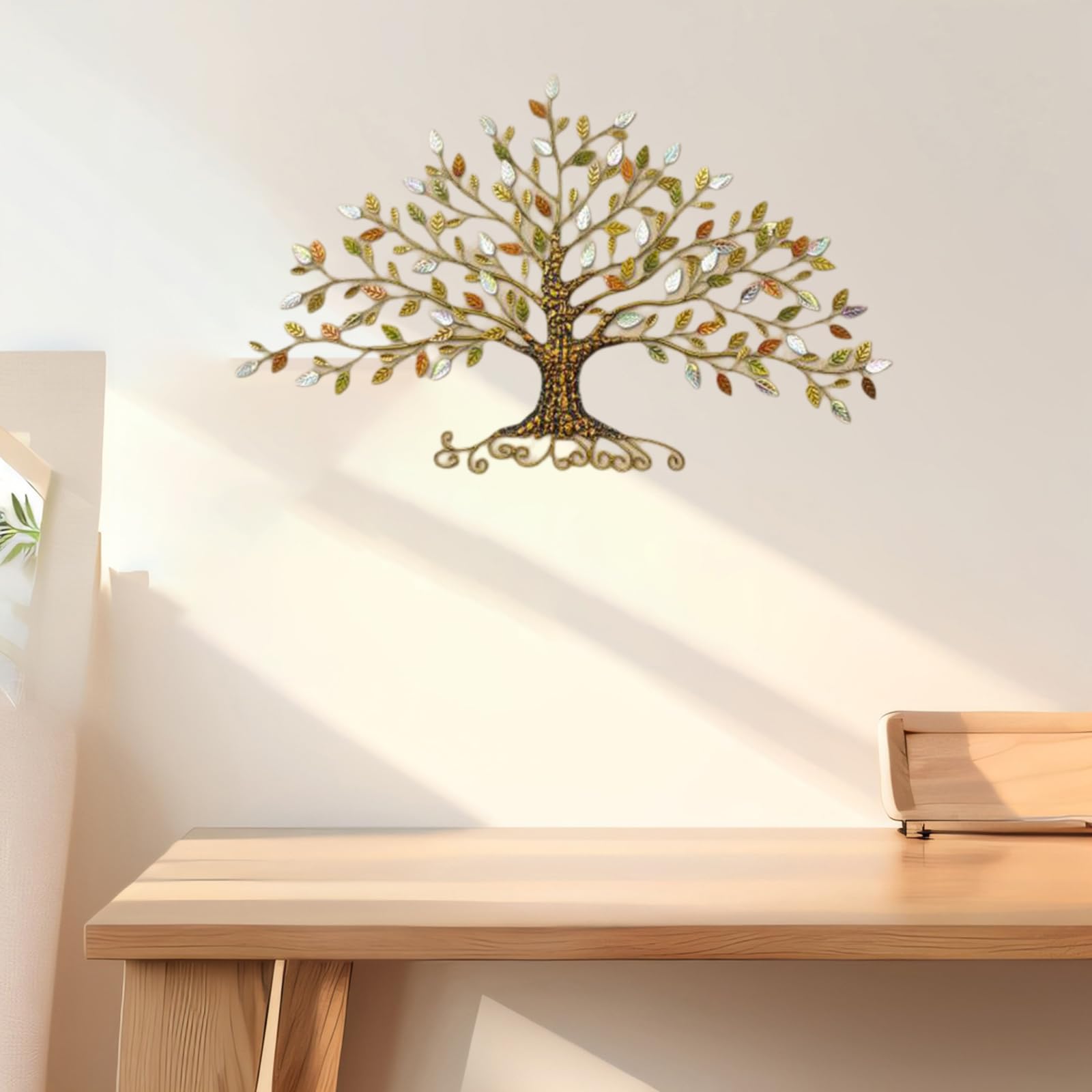 Metall Baum des Lebens Wanddekoration,Baum des Lebens Wanddeko,Baum des Lebens Wanddeko Gold,Baum des Lebens Wanddeko Groß,Wandbehang,FüR Balkon Terrasse Innen- Und AußEnbereich