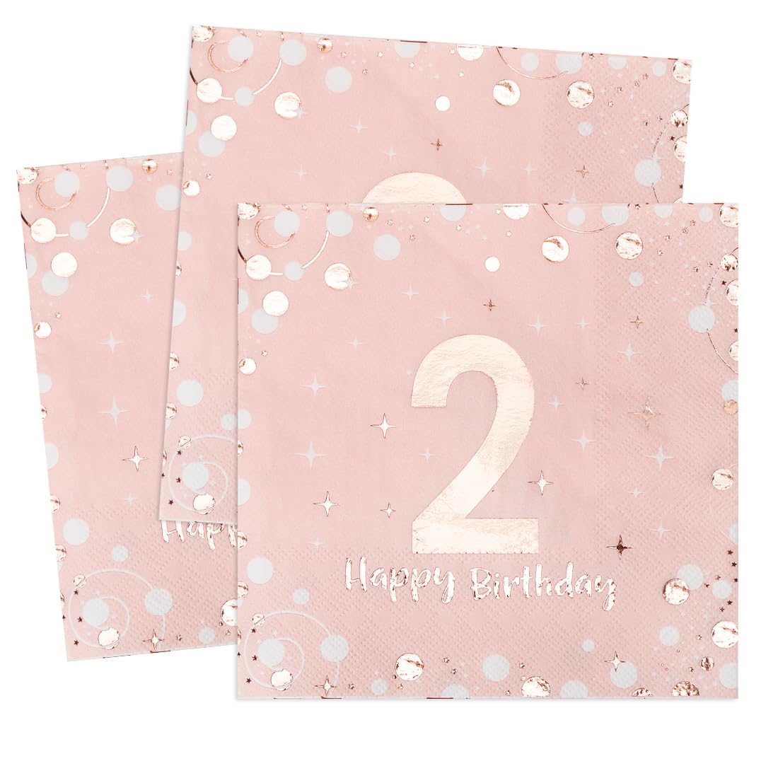 Servietten 2. geburtstag, 30 Stück Rosa Geburtstags Servietten, Happy Birthday 2 Serviette, 3-Lagig Milestone 2 Tischdekoration Papierservietten für mädchen Geburtstag Feiern Party Jubiläum