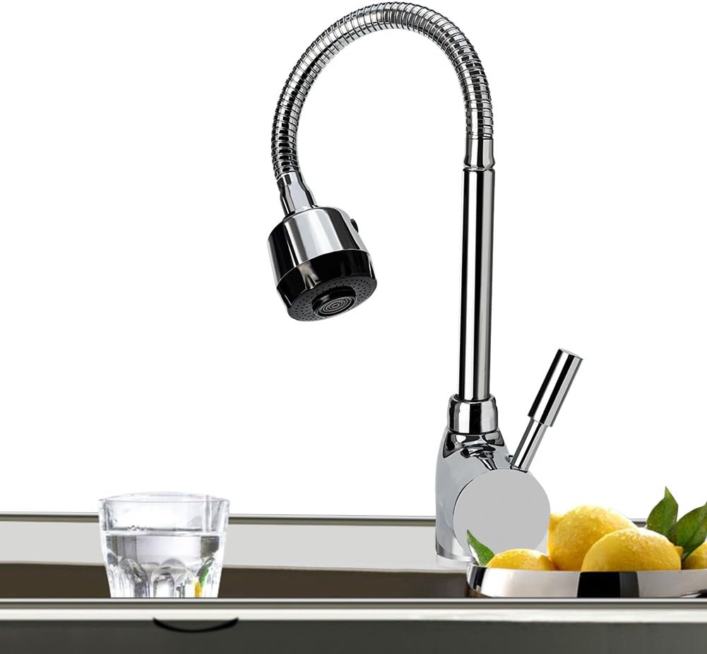 Single Handle Sprayer Kitchen Sink Faucet 360 Rotatable Pull Down Hot and Cold Water Faucet for Laundry Room Garden Outdoor by Churun