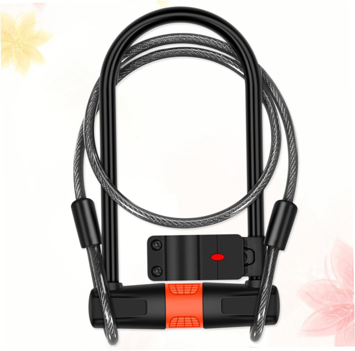 Heavy Duty U-Shaped Bike Lock with High Strength Steel Cable and Double-Sided Anti-Theft Core Thick Solid Alloy Lock Beam for Mountain Electric Bicycle and Motorcycle Security