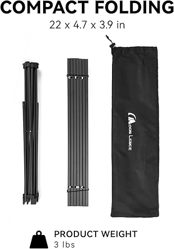 Miniatura 3 de MOON LENCE Mesa plegable de aluminio para acampar al aire libre, portátil, ultraligera, compacta, para viajes, playa, picnic, senderismo (negro,