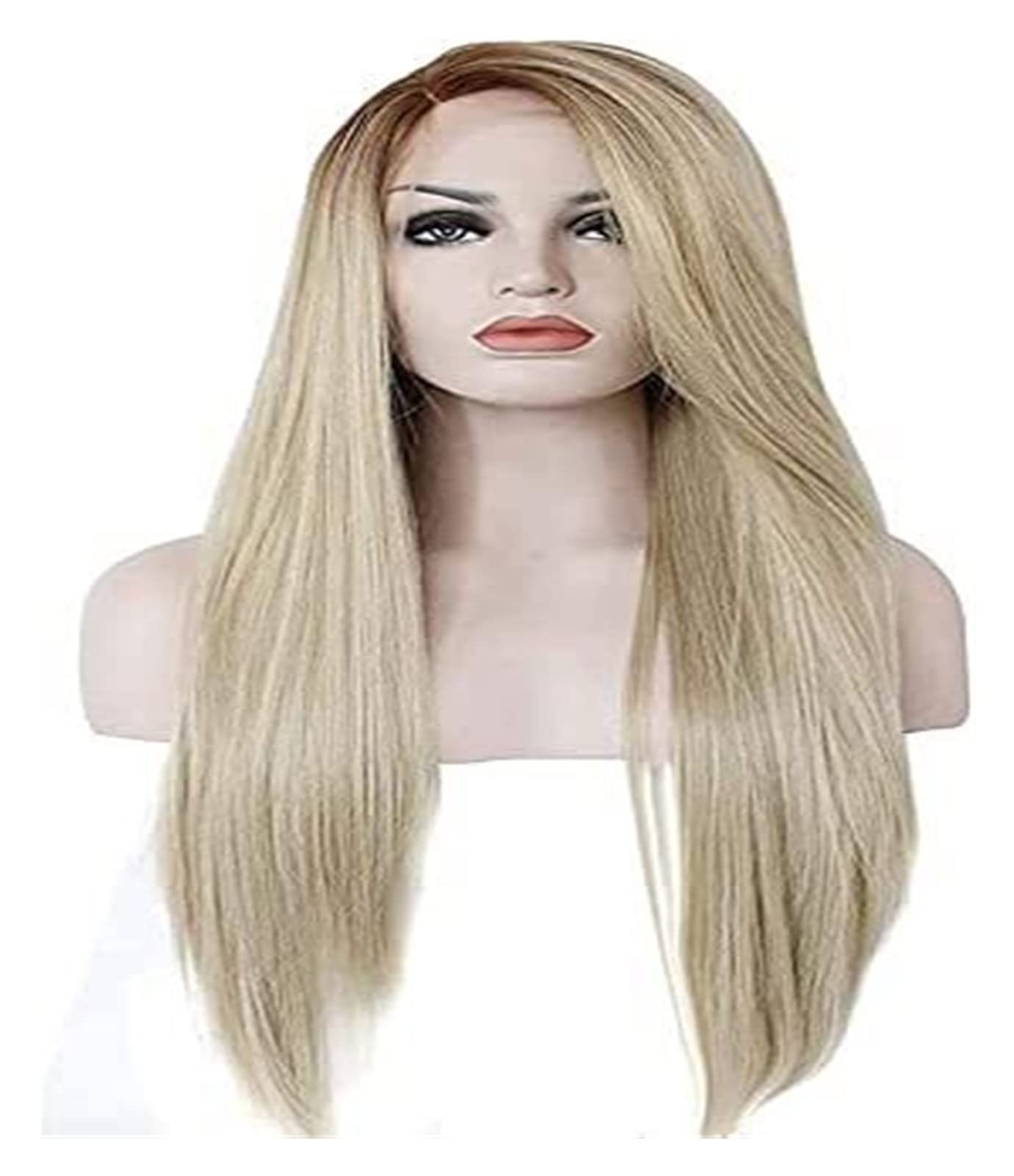 Cosplay Parrucche Parrucca Bionda Lunga Per La Parte Centrale Delle Donne, Parrucche Di Halloween Dritte Da 27 Pollici, Parrucche In Fibra Per La Sostituzione Dei Capelli Parrucca Quotidiana
