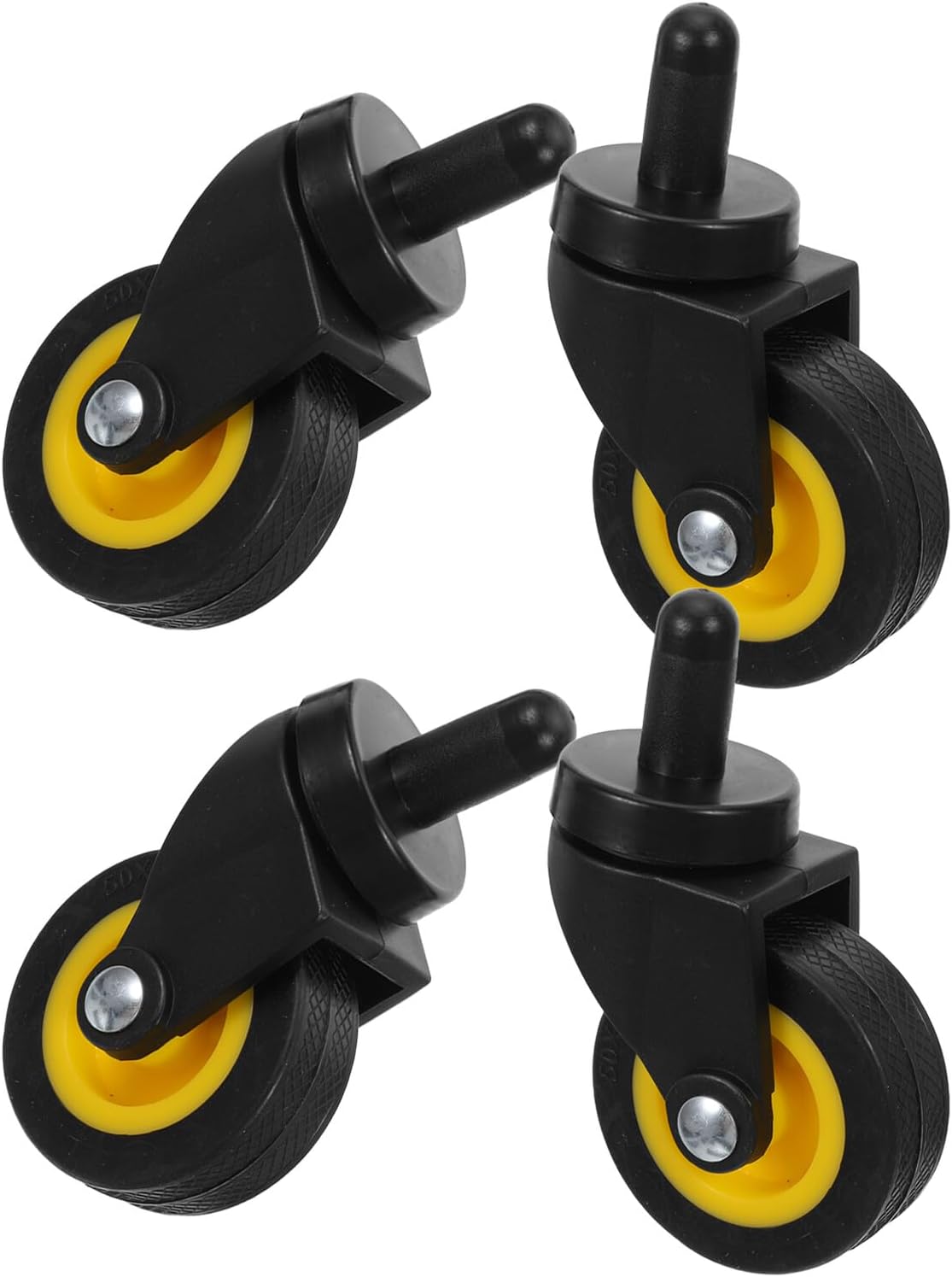 Zerodeko 4pcs 2-inch Swivel Trolley Caster Wheels Replacement for 20l 24l Janitorial Mop Buckets, Commercial-grade Cleaning Cart Wheels with Universal Fit for Industrial and Kitchen