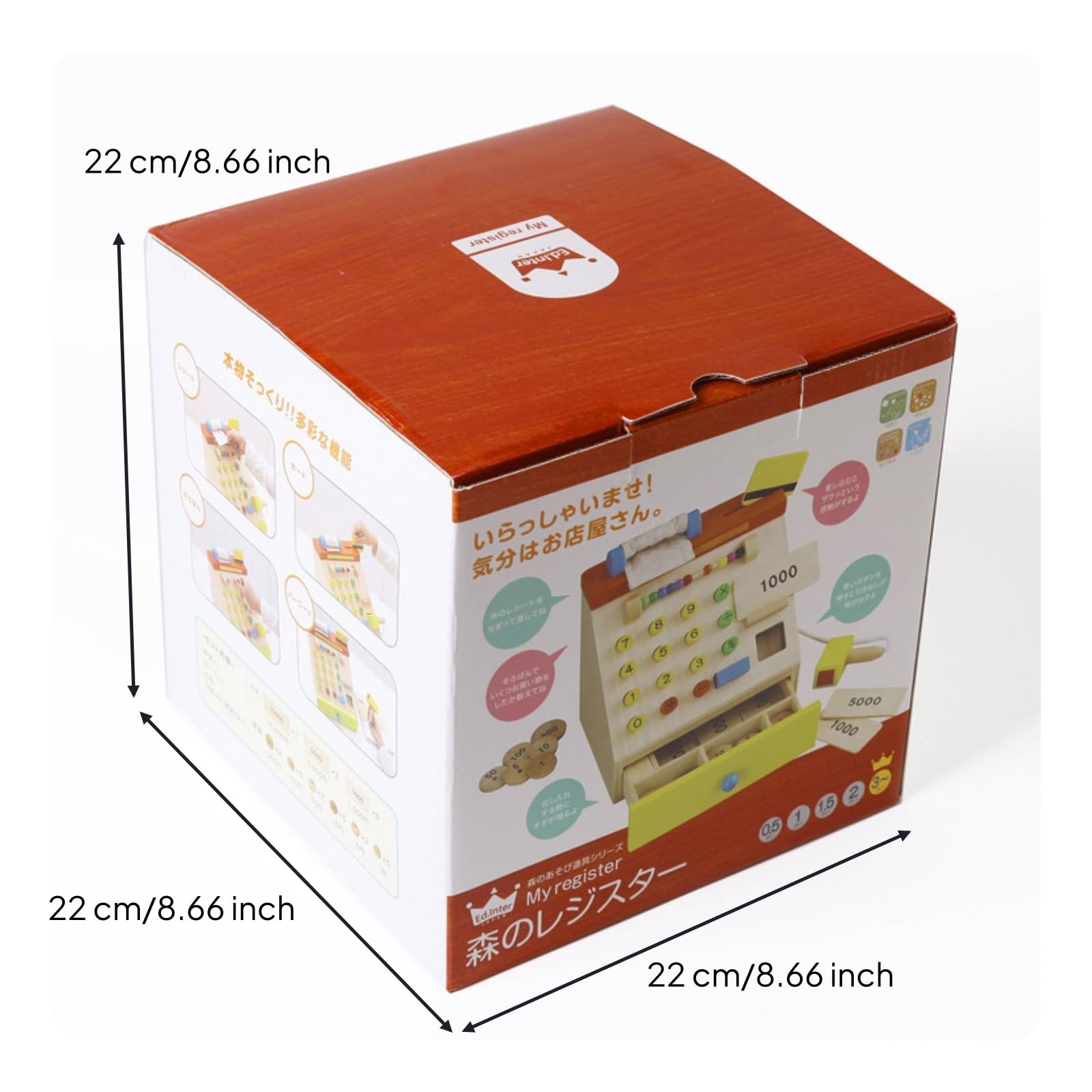 Registratore di Cassa Giocattolo in Legno Gioco Imitativo Soldi Finti per Bambini, Apprendimento Precoce