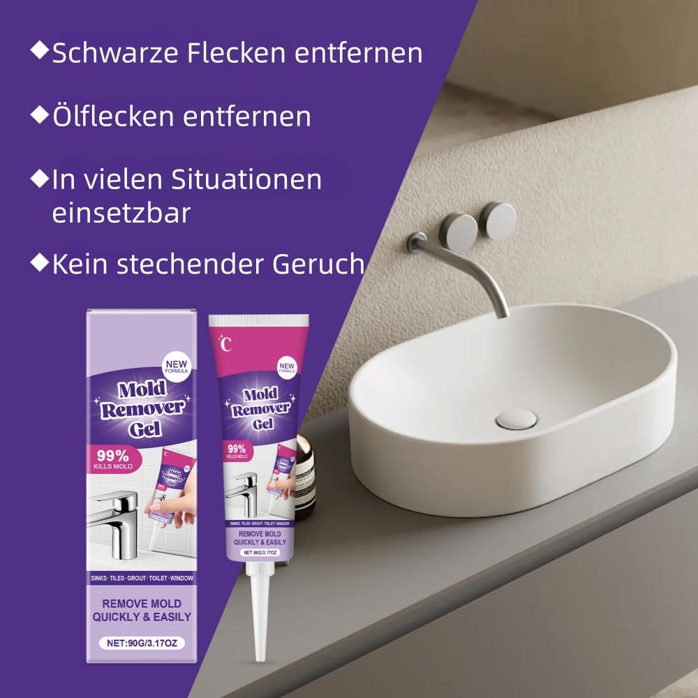 Nuroclean Leistungsstarkes Reinigungsgel - Für Waschmaschine, Bad, Küche - Schnelle Reinigung, Tiefenreinigung in Fugen, Schimmel & Flecken entfernen