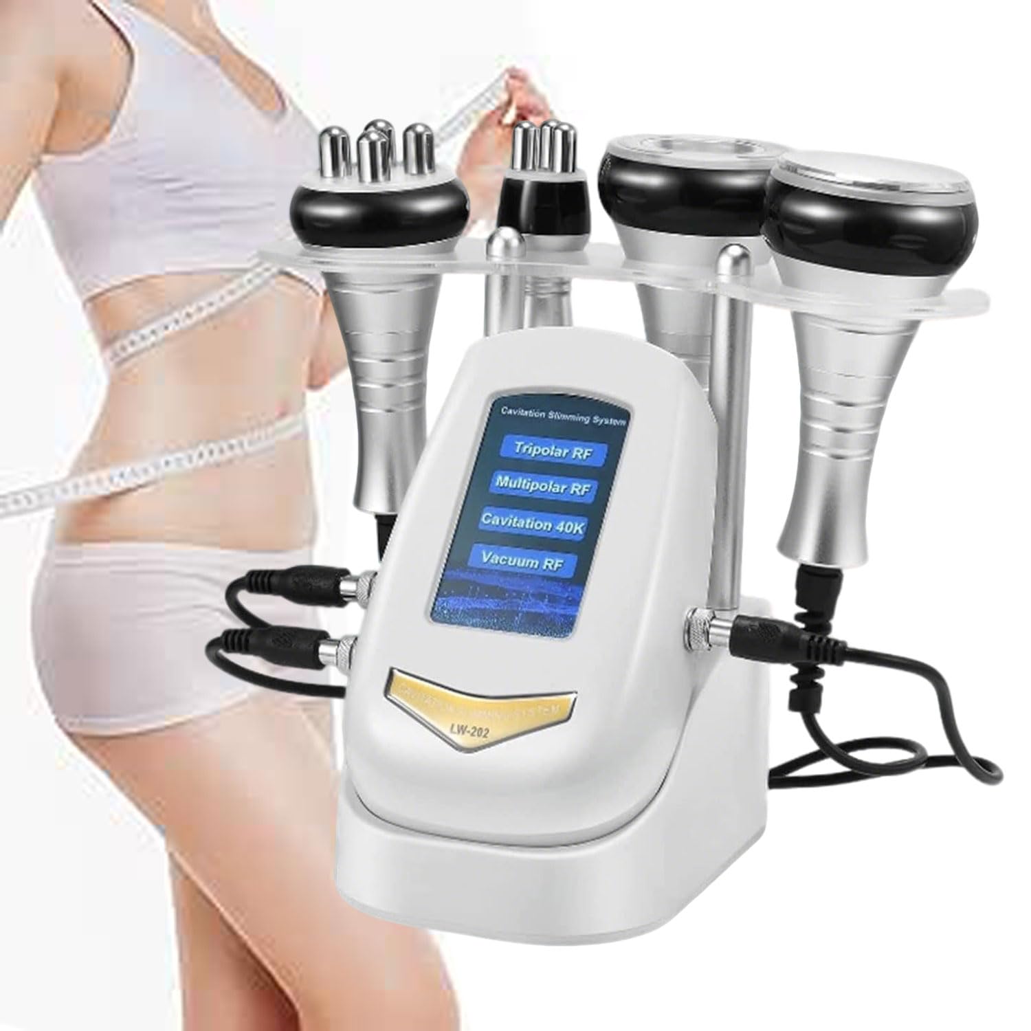 Macchina per cavitazione 40k, macchina di bellezza modellante per il corpo 4 in 1, dispositivo di rassodamento della pelle a radiofrequenza per viso e corpo, rimozione della cellulite, modellamen