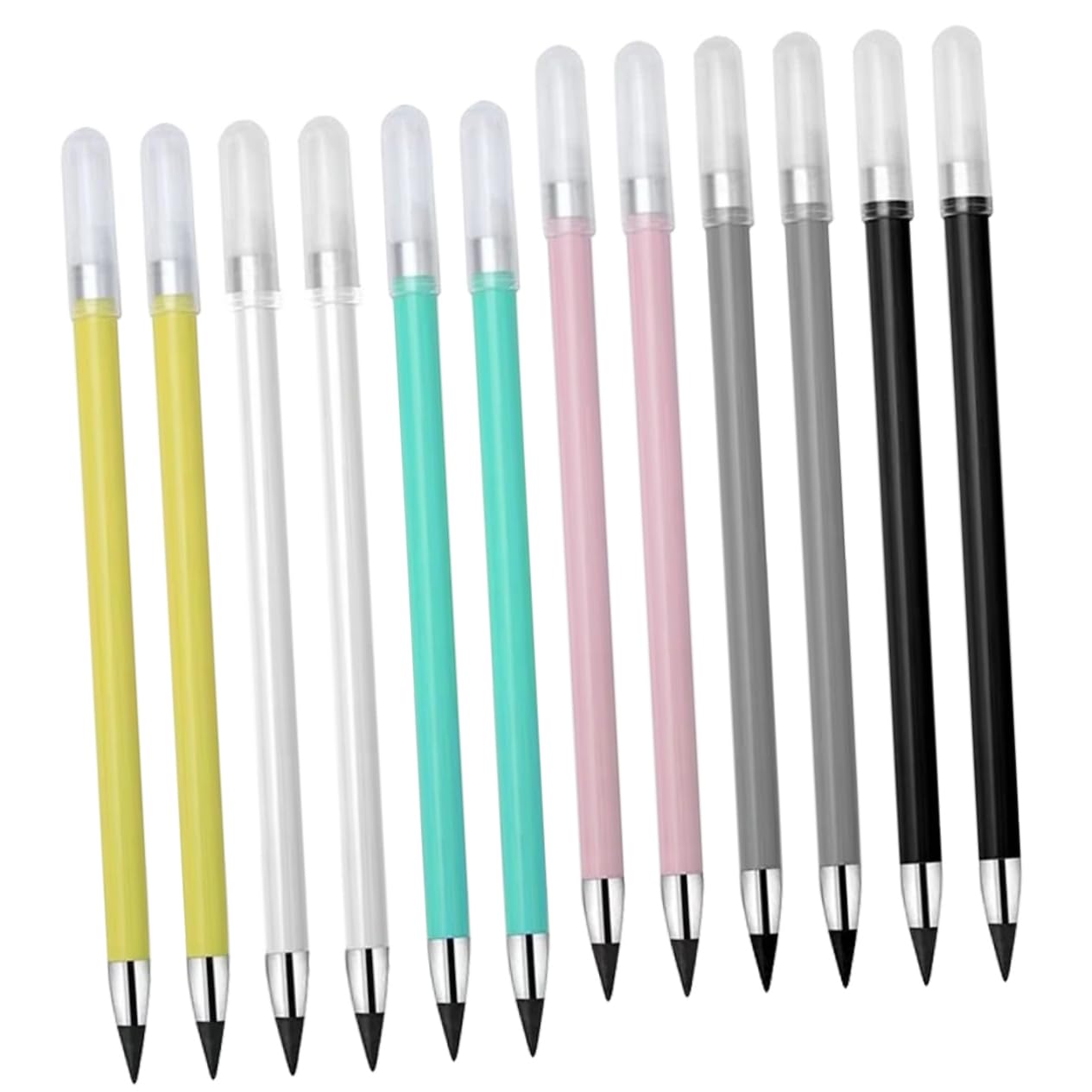 TEHAUX 5 Set Matita Da Disegno Schizzo Matite Da Disegno Scrivere Cancellabile Senza Inchiostro Per Sempre Matite Sfuse Eterno Eterne Con Gomma Matita Infinita Grafite 12 Pezzi*5