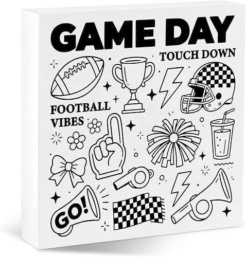 Inspirational Football Gifts for Women, Football Vibes Touchdown Desk Sign