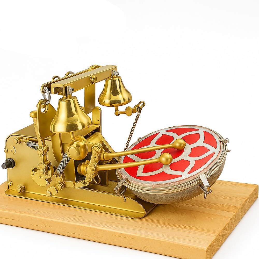 Small Arti Machine for House Temple Metal Automatic Aarti Machine for Home Atri Machine with Drum, Bells Adjustable Arti Tempo/Rhythm Ideal Gift for All Occasion Golden