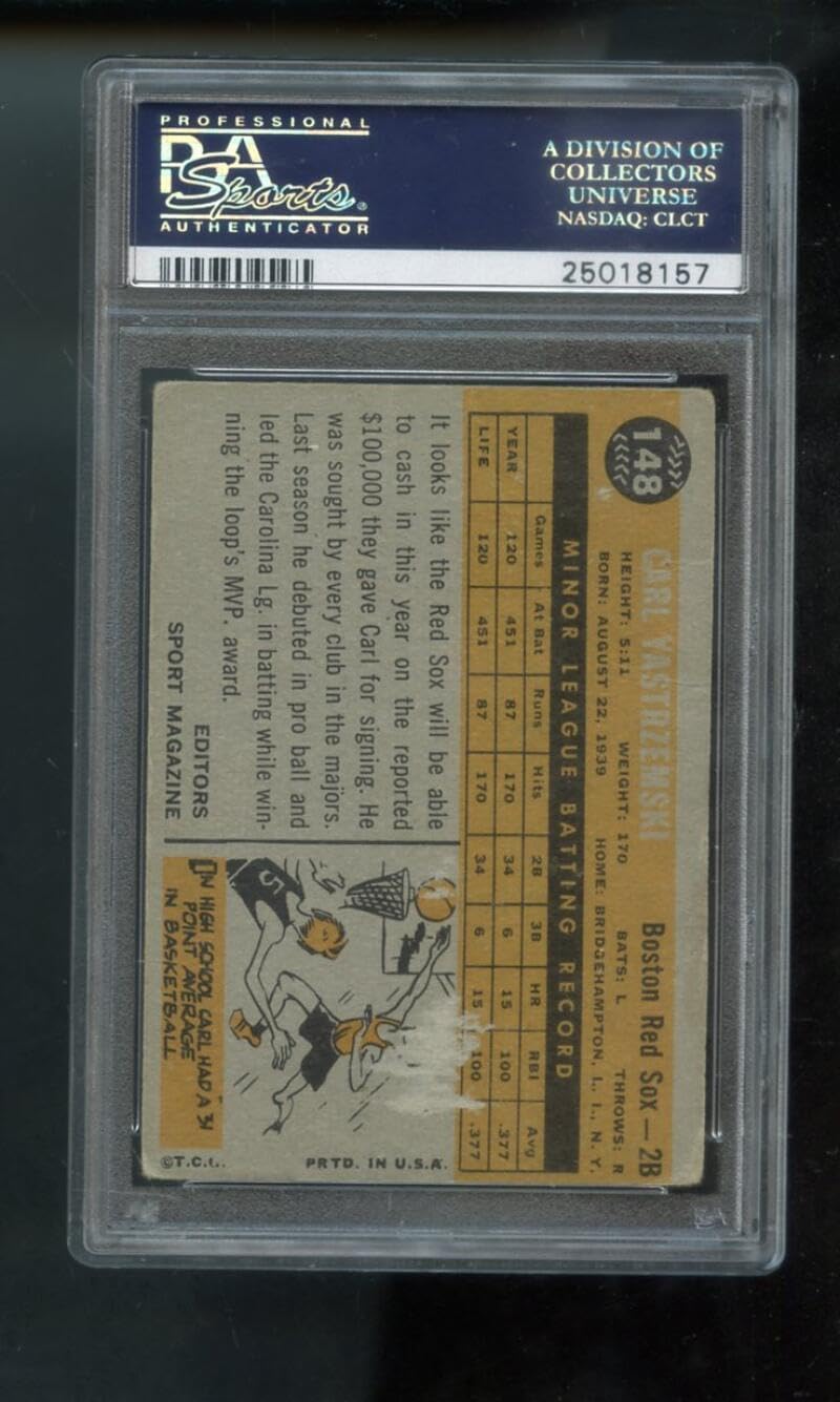 1960 Topps #148 Carl Yastrzemski ROOKIE Star RC PSA 2 Graded Baseball Card MLB Boston Red Sox