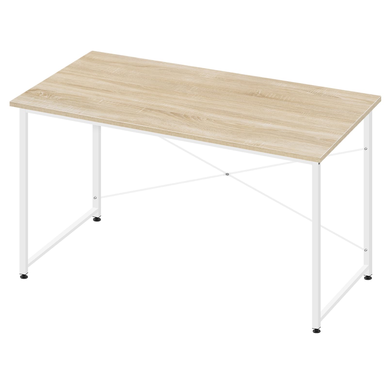 WOLTU Scrivania per Computer Piccola, 100x50 cm, Struttura in Metallo, Salvaspazio, per Ufficio Casa Studio Camera da Letto, in Materiale a Base di Legno, Rovere Chiaro