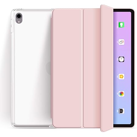 Aoub Case for iPad Air 2020 10.9 inch 4th Generation, Trifold Stand Auto Sleep/Wake Ultra Slim Lightweight Smart Cover Frosted Translucent Soft TPU Silicone Shockproof Case for iPad Air 4, Baby Pink