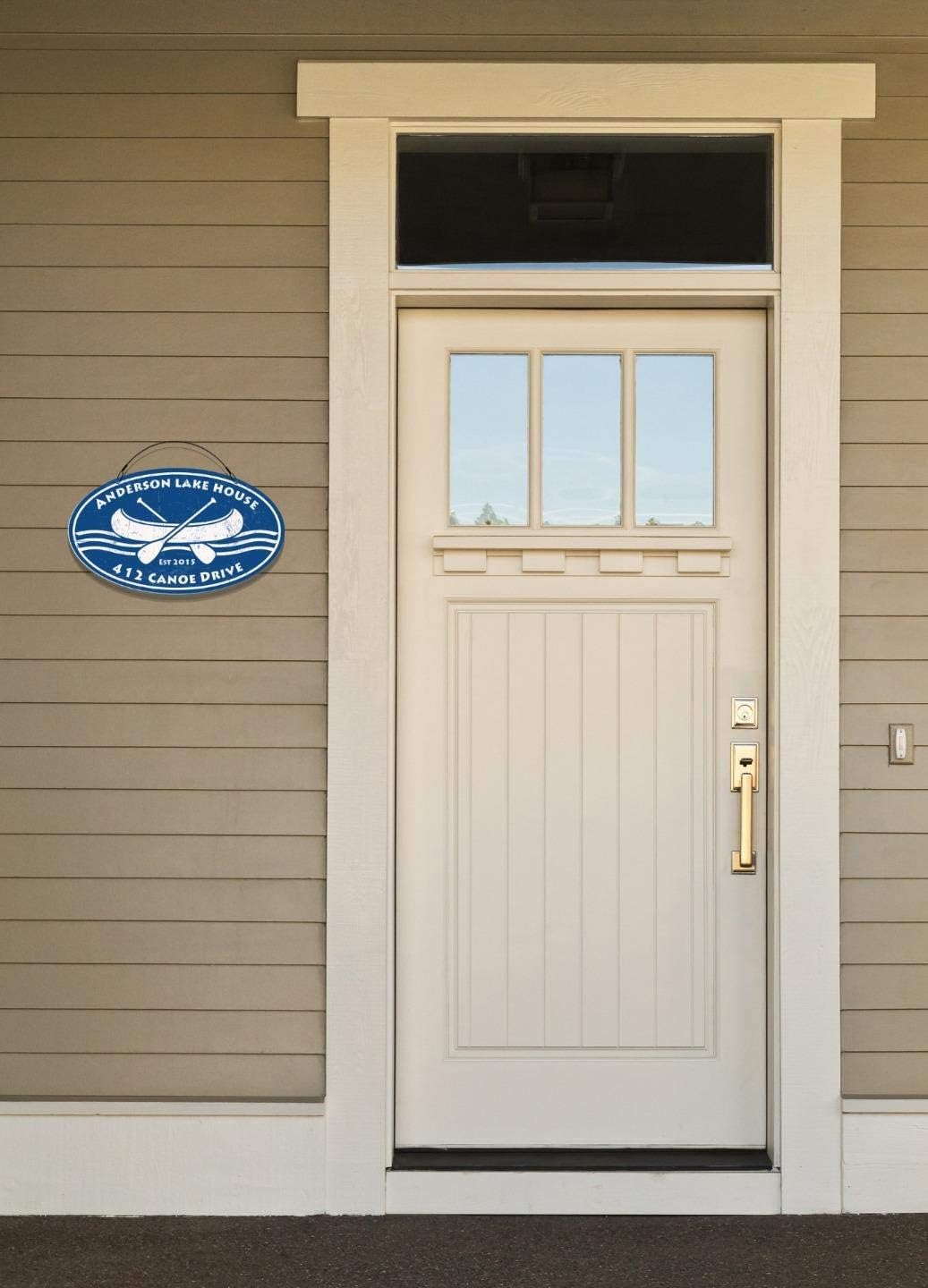 Canoe Lake House Themed Home Address Large Size Welcome Sign