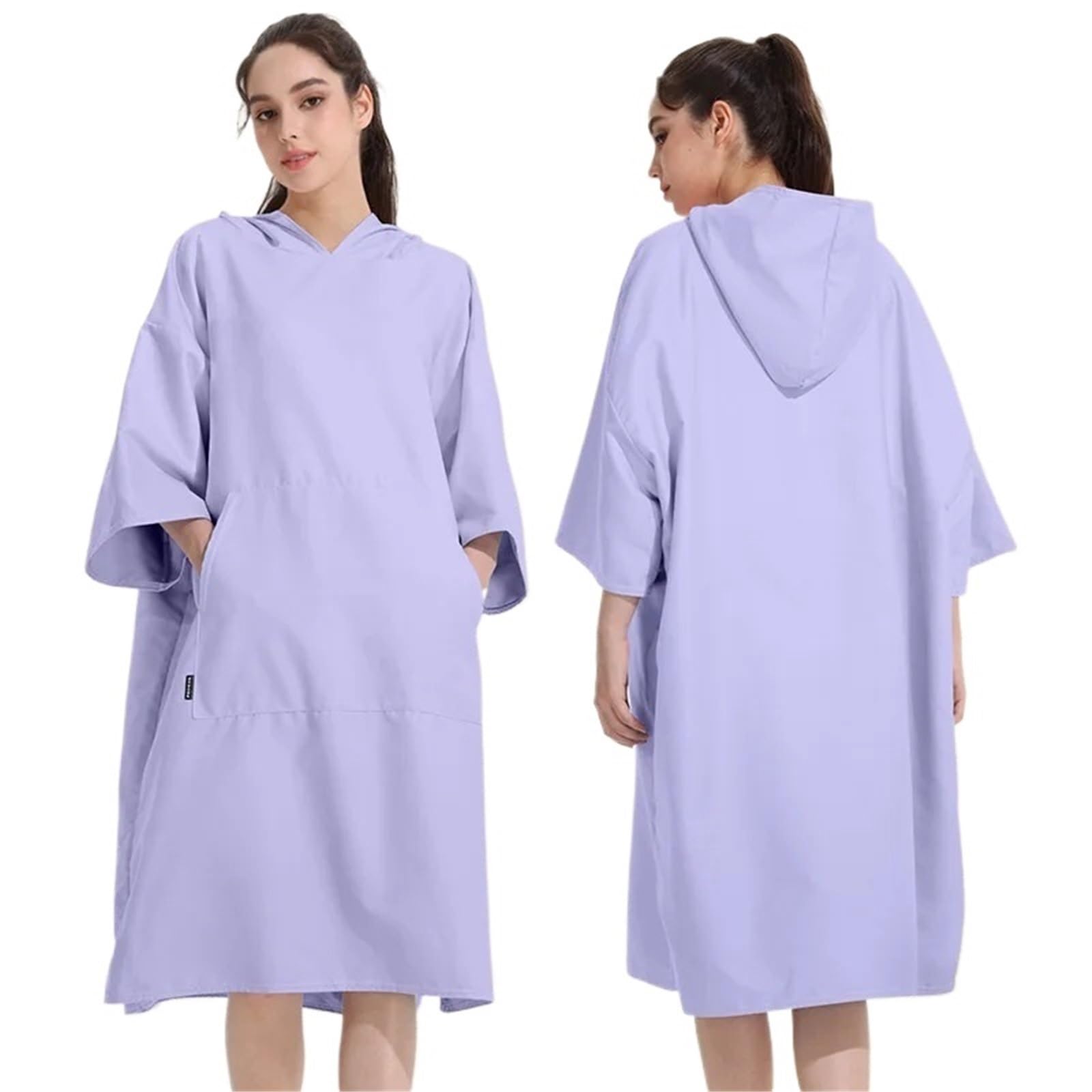 ATEUXOL Quick-drying Surf Poncho Hooded Microfiber Surf Poncho Towel Quick Dry Absorbent Changing Robe for Adults Men Women Beach Swimming Diving Wetsuit Bathrob(Color1)