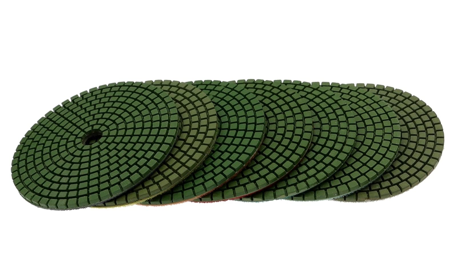 7 Unidades/juego De Almohadillas De Pulido De Diamante De 4 Pulgadas, Almohadilla De Pulido En Húmedo Flexible De 100mm Para Disco De Molienda De Suelo De Hormigón De Granito Y Mármol,800