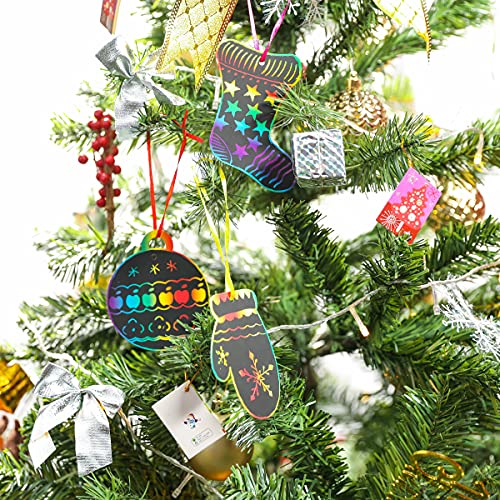 Christmas Scratch Art Paper,60 Pcs Crafts Kits Magic