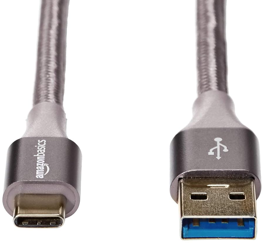 Amazon Basics USB-C to USB-A 3.1 Gen 1 Fast Charger Cable, Double Braided Nylon Cord, 5Gbps High-Speed for Apple iPhone 16/15, iPad, Samsung Galaxy, Tablets, Laptops, 10 Foot, Dark Gray - image 2