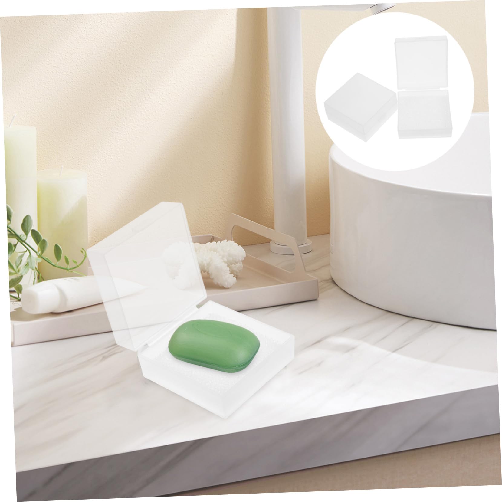 MAGICLULU 10piezas Caja De Jabón De Viaje con Esponja Portátil y Sellada para Acampar y Uso Diario