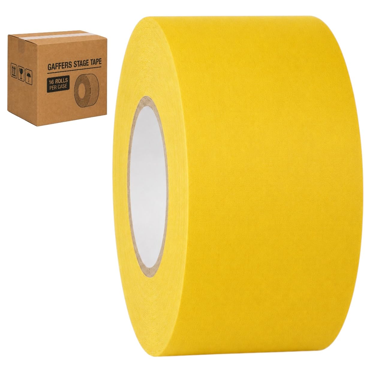 GGR Supplies CGT-80 Gaffers Stage Tape, Yellow, 3 in x 60 yd, 16-Pack
