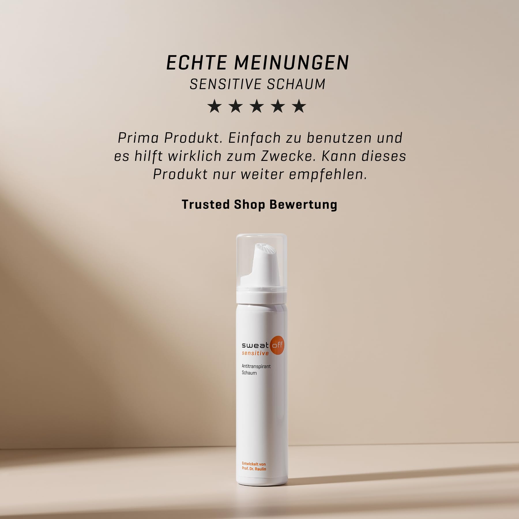 Sweat-Off sensitive Antitranspirant Schaum, Flüssigkeit, 75ml gegen Schwitzen | Schaum gegen Schweiß | Antiperspirant für empfindliche Haut