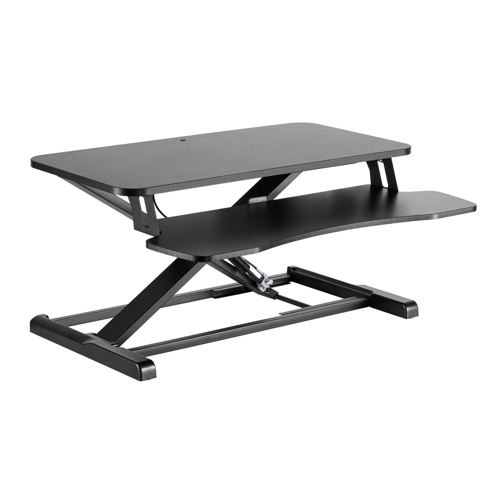 Wiltec Schreibtischaufsatz mit Tastaturablage 80x40cm höhenverstellbares Steh-Sitz-Pult für Monitore