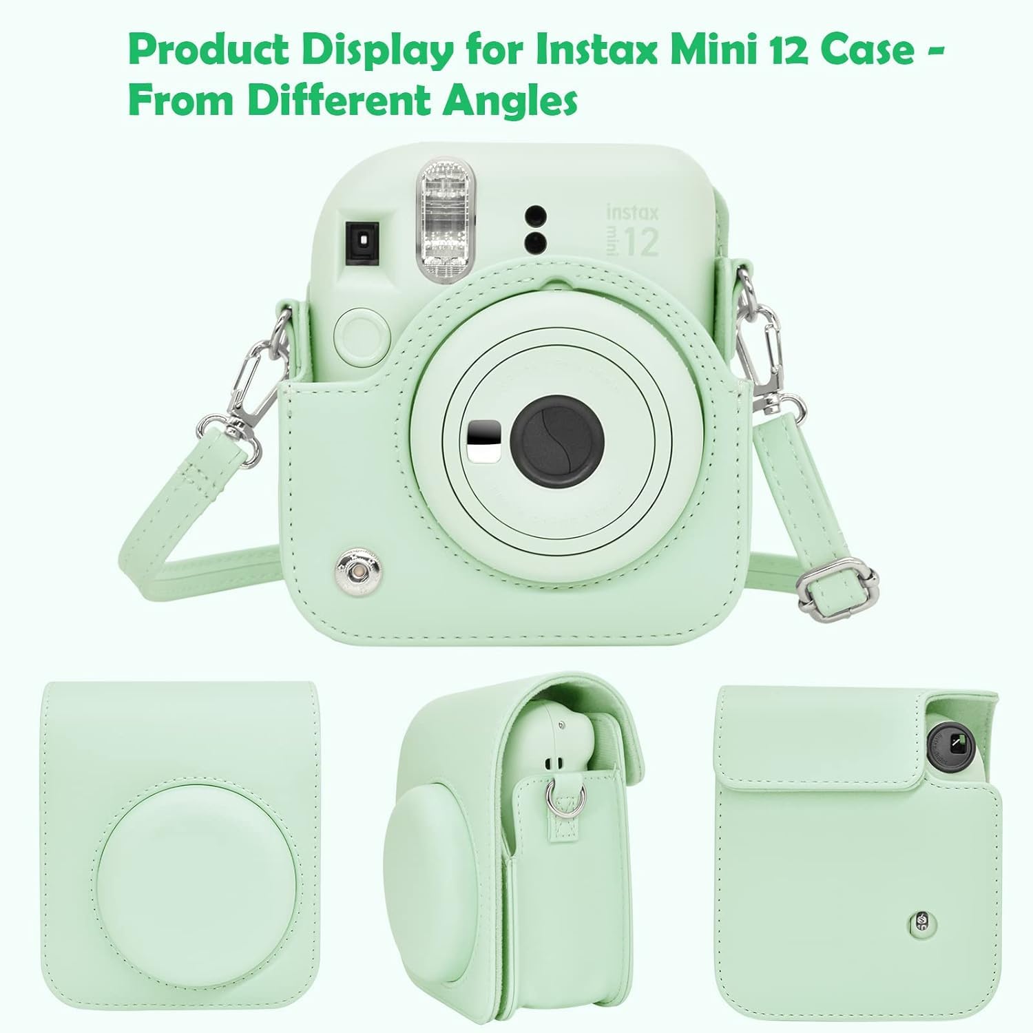 Nylon For Fujifilm Instax Mini 11 & Mini 12 Instant Camera Carry Case (Green) 2