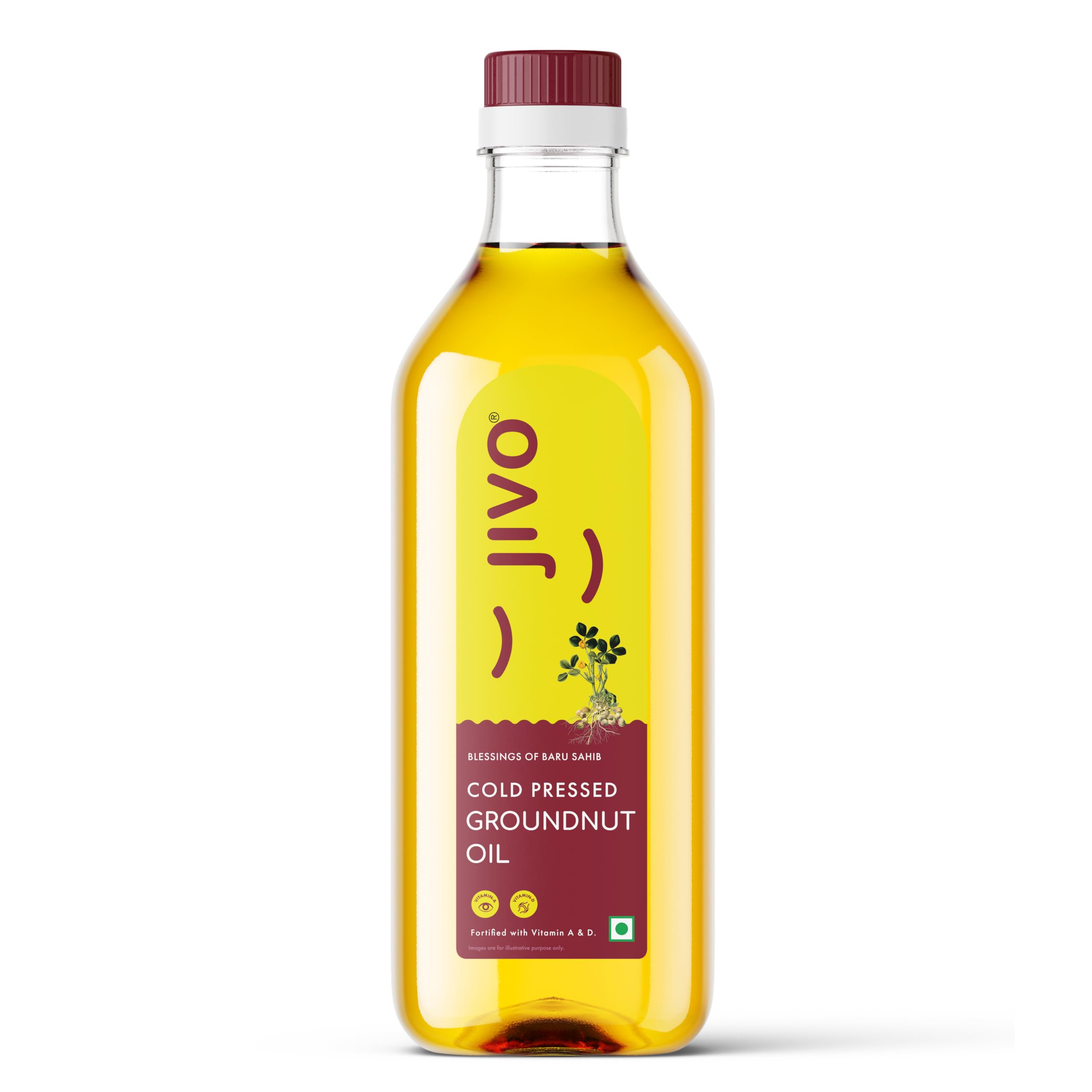 Jivo Cold Pressed Groundnut Oil 1 Litre, Unrefined Peanut Oil
