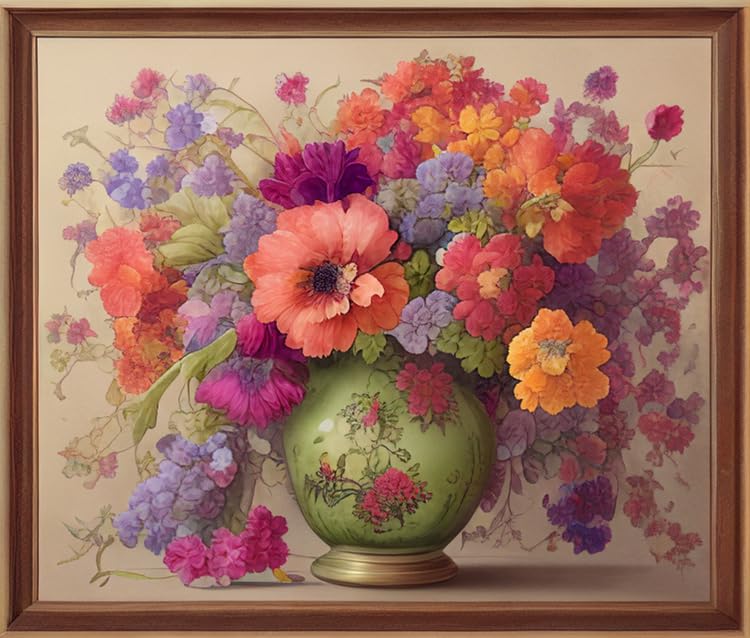 Image of Joyhoor Cross Stitch Kits for Beginners Stamped Cross-Stitch Supplies Needlework preprint Embroidery Kits for Adults DIY Needlepoint Kits Embroidery Patterns 11CT-Pink Flower 16x20 inch