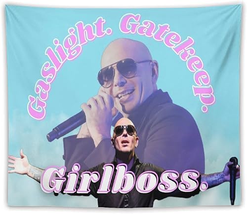 DISHILU Mr Worldwide Says to Girlboss - Tapiz para colgar en la pared, divertidos tapices meme para dormitorio, sala de estar, decoración del hogar,