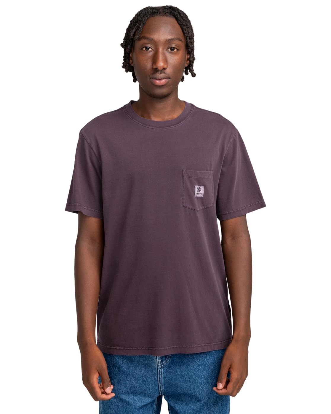 Element T-Shirt Basic Pocket Pigment SS Men Purple XS