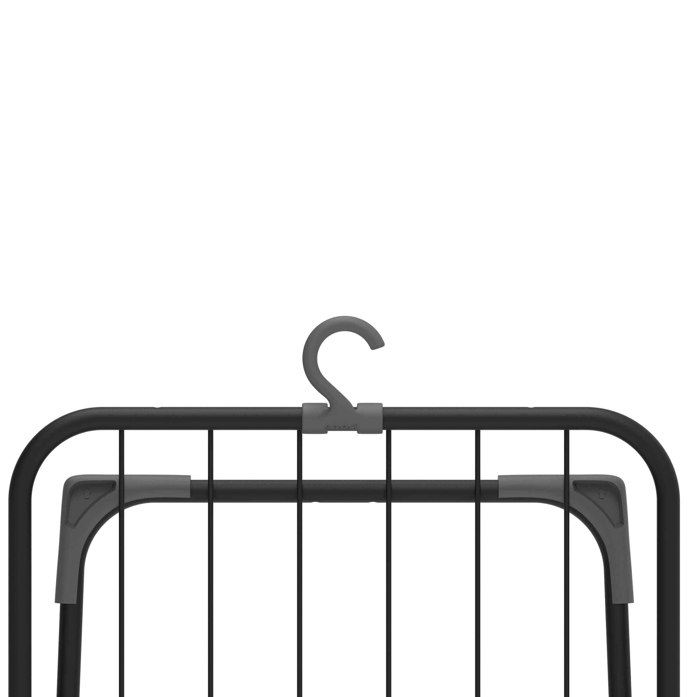 Rörets Tendedero de Ropa Nano - Suelo con Patas Extra Anchas, Mecanismo de Bloqueo, Gancho Almacenamiento y 9 m de Secado - 43 x 110 x 85 cm (Negro)