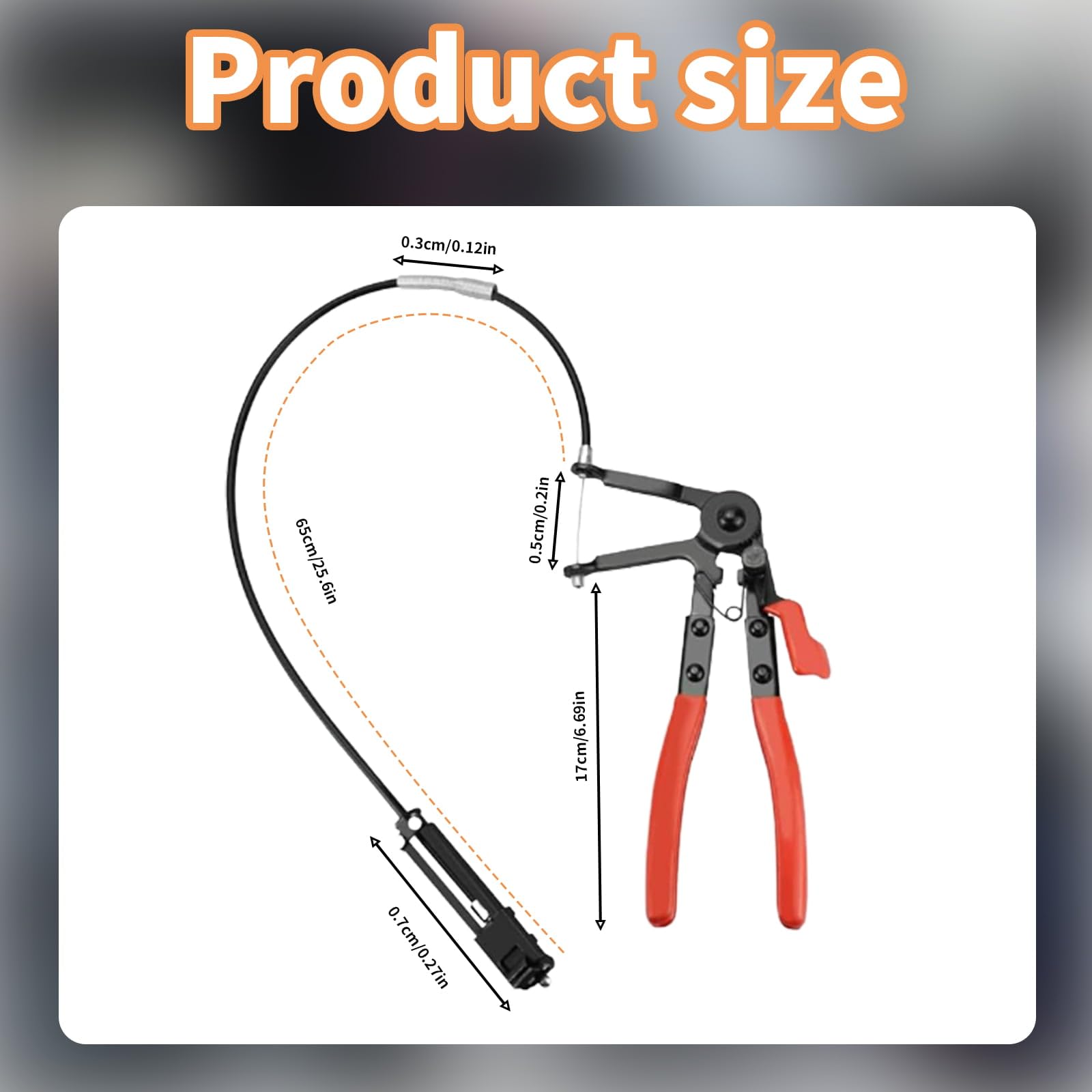 Flexible Long Reach Hose Clamp Plier, 65cm Cable-Type Spring Loaded Hose Clamp Removal Tool for Car Maintenance Fuel Pipes - Image 2