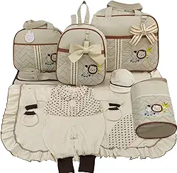 KIT BOLSA MATERNIDADE 5 PÇS SAFARI BABY + SAIDA MATERNIDADE MENINO