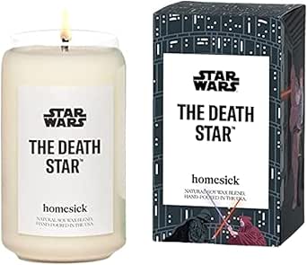 Homesick Premium Scented Candle, Star Wars The Death Star - Scents of Smoked Amber, Cement, Tobacco, 13.75 oz, Gifts, Soy Blend Candle Home Decor