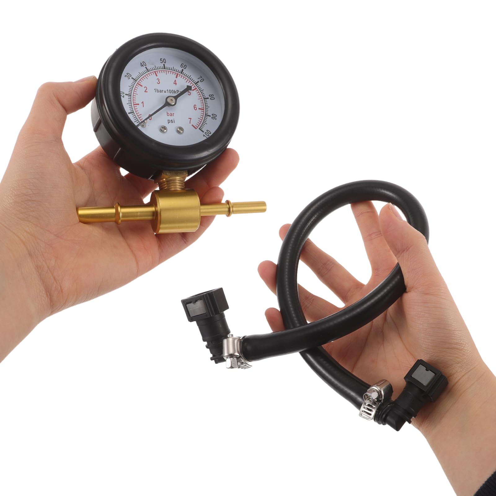 Gatuida 1 Set di Kit per Test della Pressione del Carburante, Attrezzatura per Test Meccanici, manometro preciso per la Manutenzione del Veicolo e riparazioni in Officina