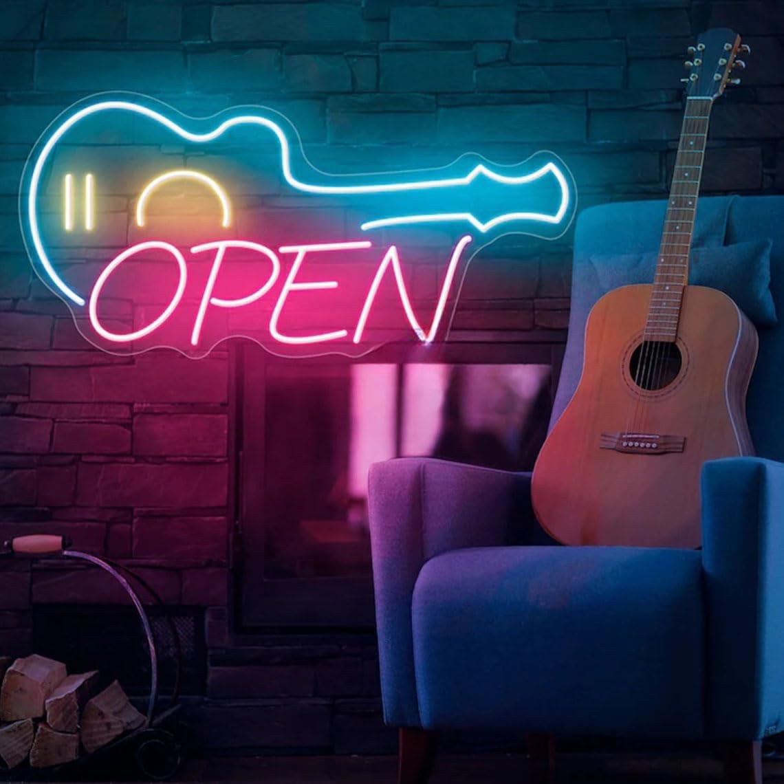 Live MUSIC Guitar Custom LED Neon Sign Light Sign Bar Nightclub Music Studio Wall Decor Living Room Decoration Personalized Birthday Gift