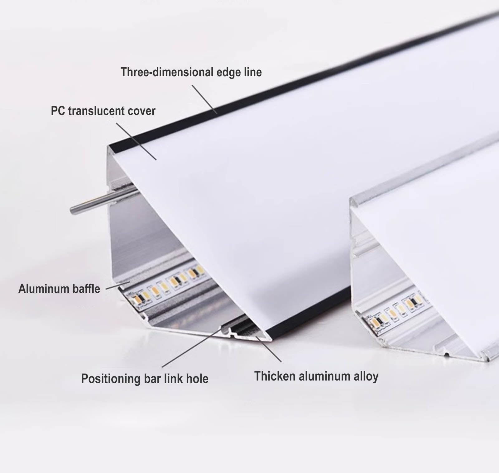 Profili per Strisce Led Cornice per Soffitto con Binario LED Nero, Illuminazione a Corona, Canale in Alluminio per Illuminazione Indiretta a LED con Diffusore, Cornicione Decorativa(98.4ft/30m)