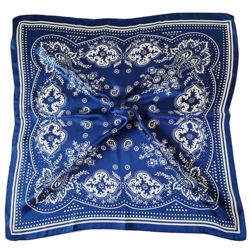 Hjiaruiky Satin Head Scarf Silk Like Hair Scarf 27 Head Scarves for Women Bandana Head Wraps for Womens Hair Black (Navy)