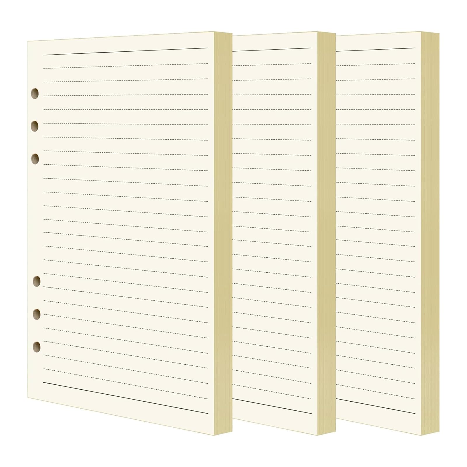 GJNMYSD 3 Pack A5 Refill Paper 135 Sheets/270 Pages 6 Hole Ruled Lined