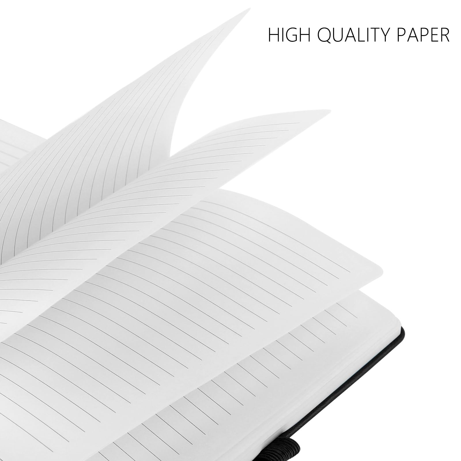 YIEO Notebook A5, 2 Pack Hardback Journal Notebook with 398 Lined Pages 80 GSM Leather Notepad with Bookmark - Image 3