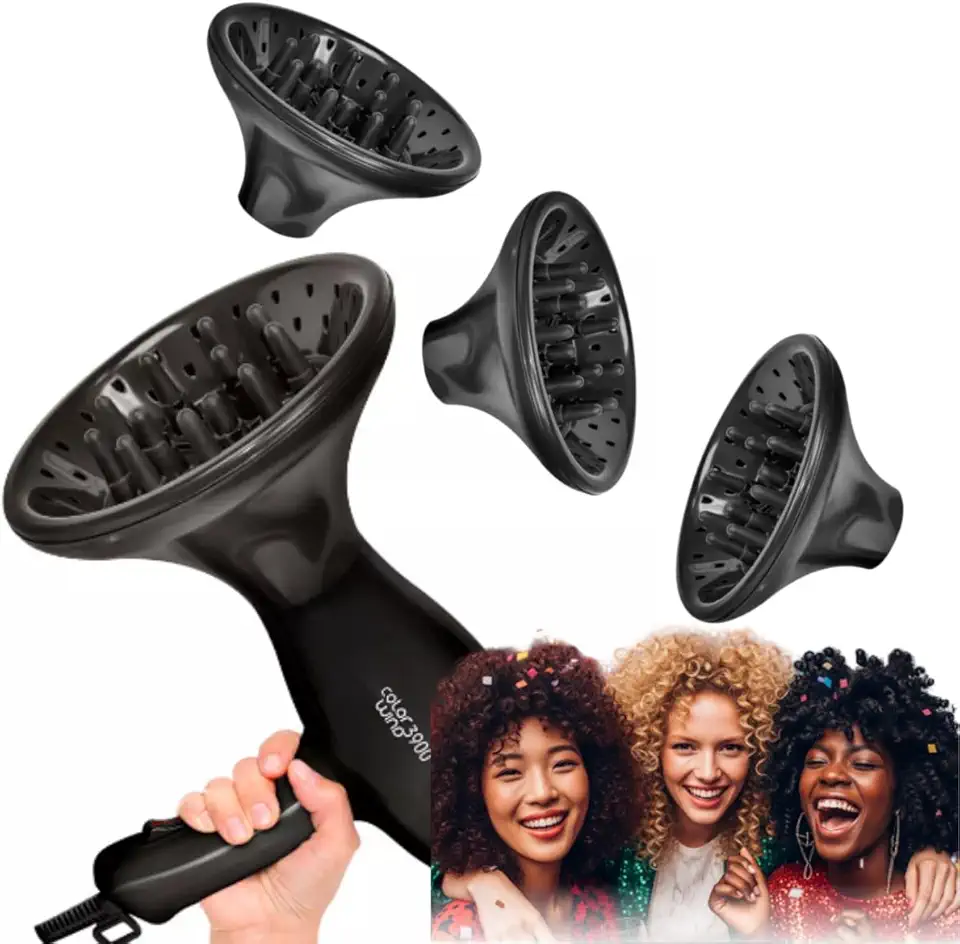Difusor de Cachos Grande para Secadores de Cabelo – Define, Modela e Dá Volume com Eficiência Profissional – Reduz o Frizz, Resiste ao Calor e Garante Encaixe Seguro – Ideal para Cabelos Cacheados e Ondulados – Atende 90% dos Secadores