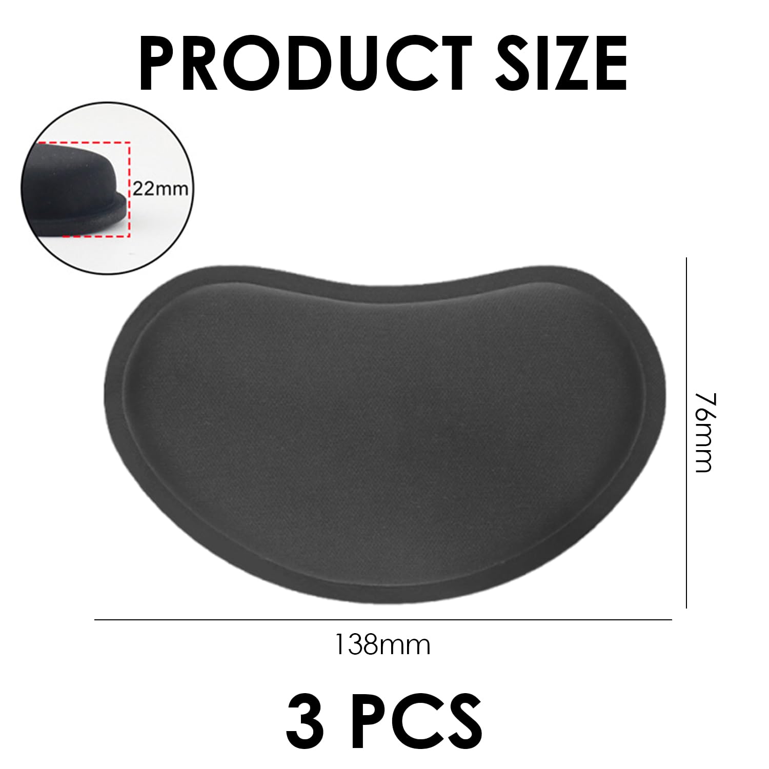 3 pezzi poggiapolsi per mouse, poggiapolsi, accessori per mouse, alleviare la pressione del polso, mouse in spugna, poggiapolsi antiscivolo