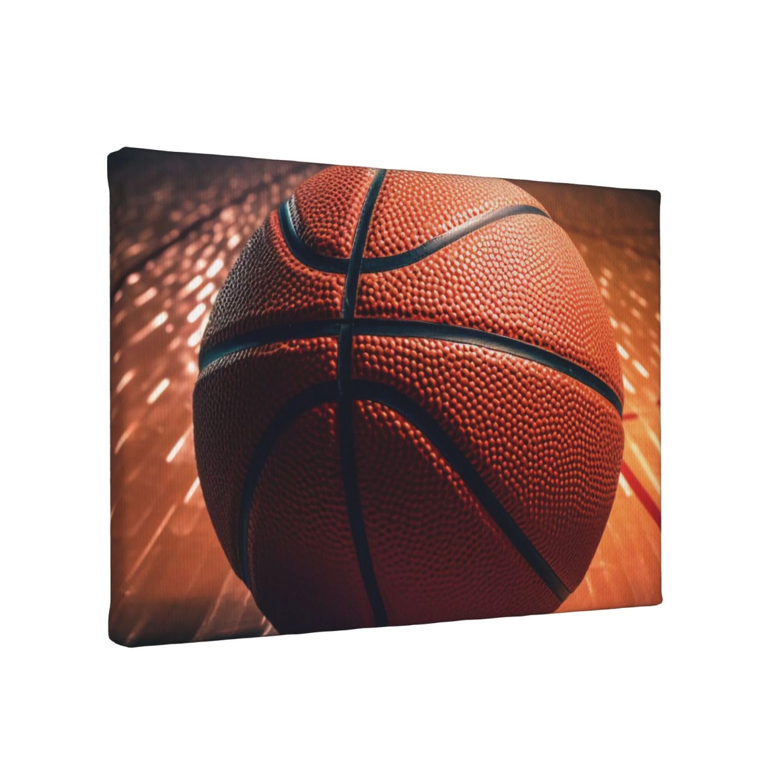 YKLJG Basketball Sport Printed Wall Art Canvas Painting 30x20 CM Wooden Framed Picture Painting Artwork Prints for Bedroom Kitchen Home Office Decor