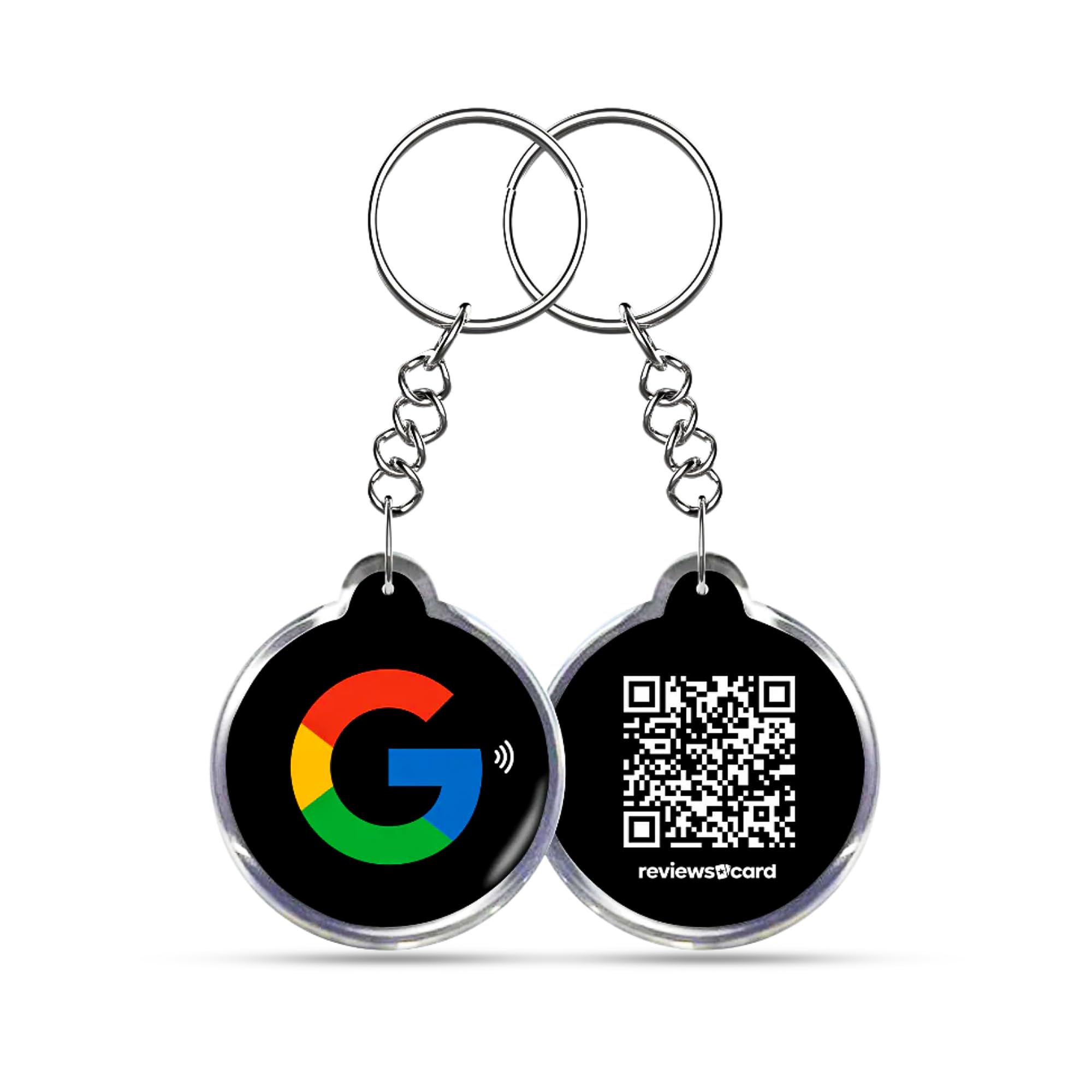 Reviews Card Google Review NFC & QR Code Keyring - For Small Businesses, Tap or Scan to Share Review Page, Contactless Customer Feedback Tool, Easy Setup, Works with iPhone & Android – Black